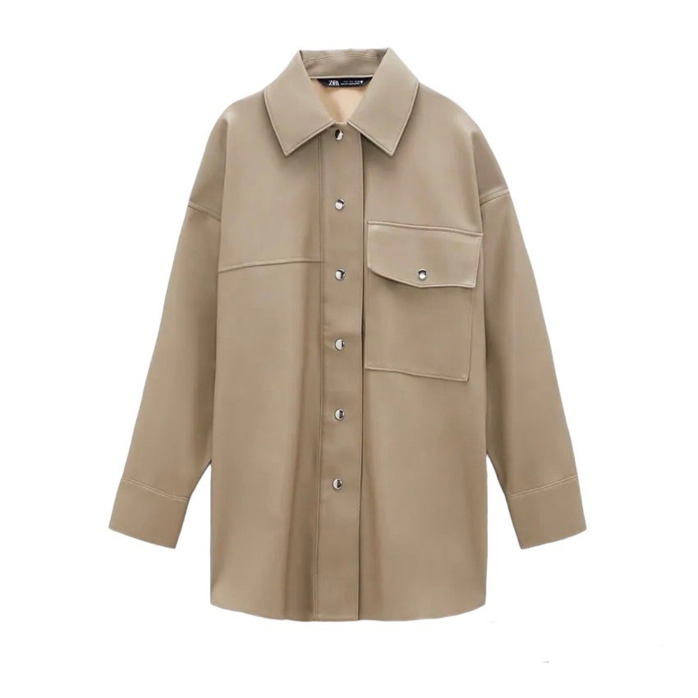 NWOT Zara Leather Oversized Shacket
